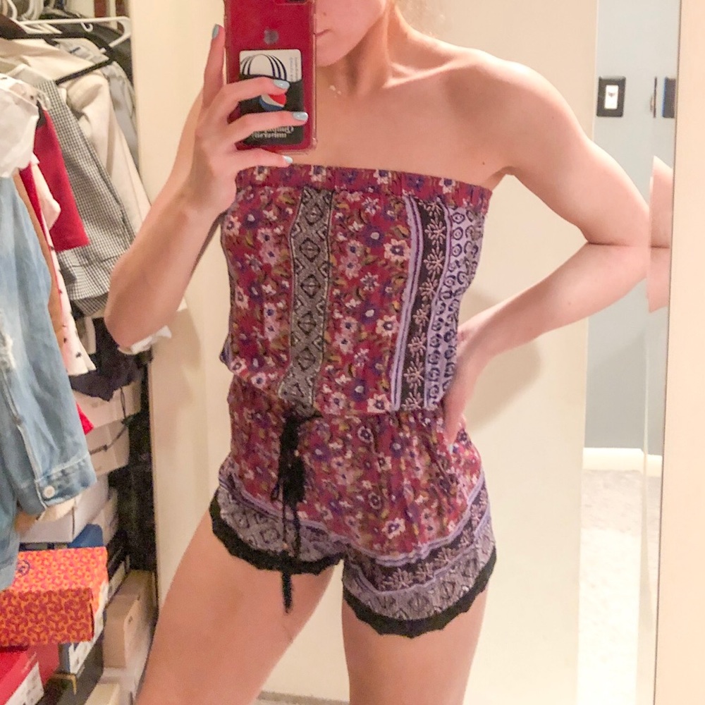 Strapless romper